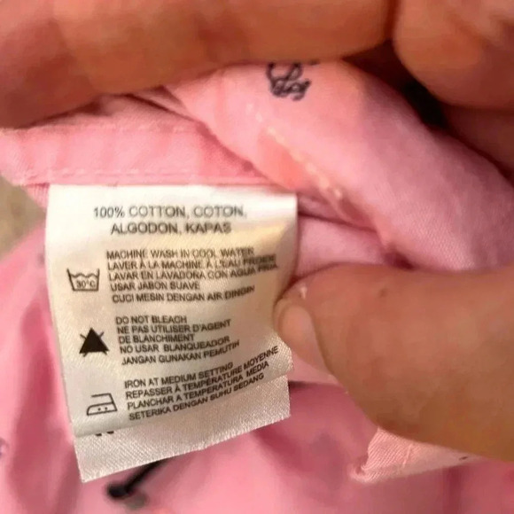 Report Collection short-sleeve button shirt,  Large, pink, Resort Vacation - Picture 8 of 8